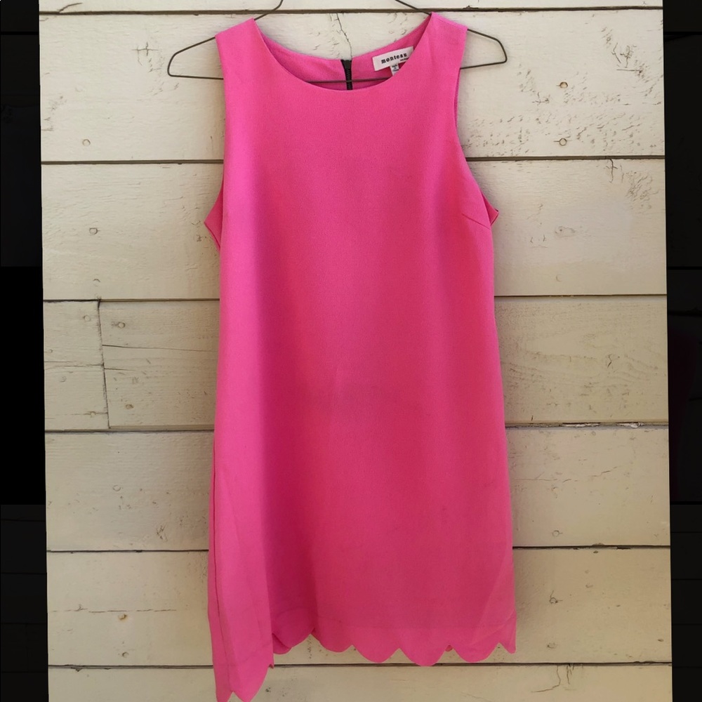 Monteau pink scalloped dress
